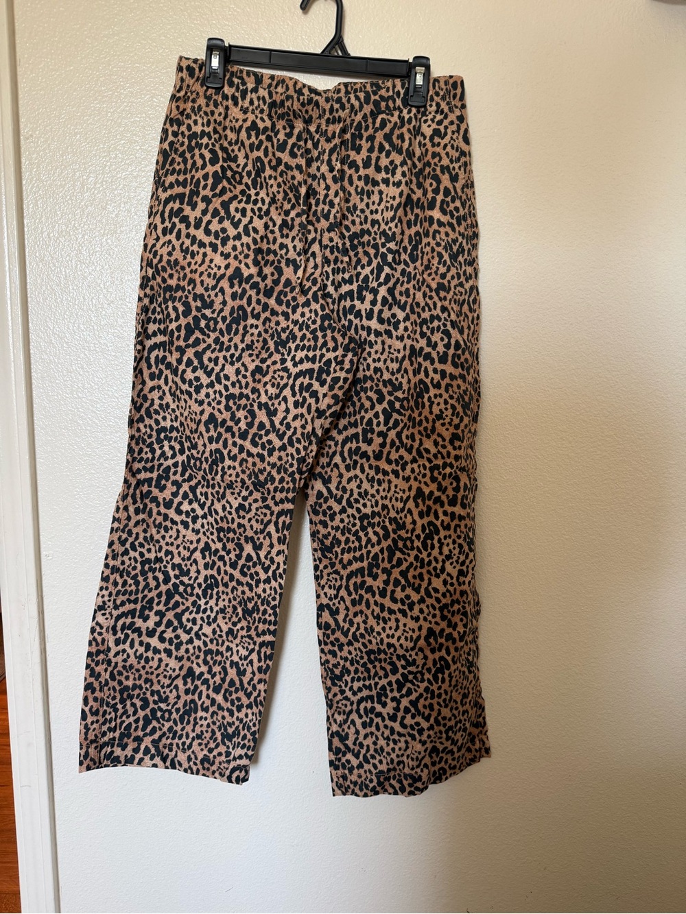 GAP Wide Leg Pants in Leopard Print Brown and Black